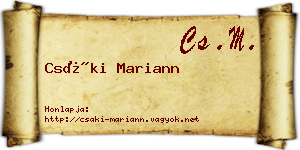 Csáki Mariann névjegykártya