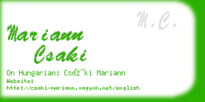 mariann csaki business card